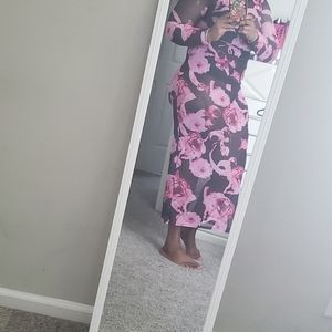 Woman colorful dresses floral